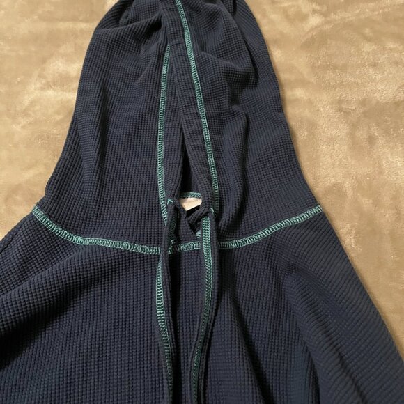 GU} Belle by Kim Gravel Baby Waffle Topstitched Raw Edge Hoodie Indigo/Size - M - Picture 6 of 14